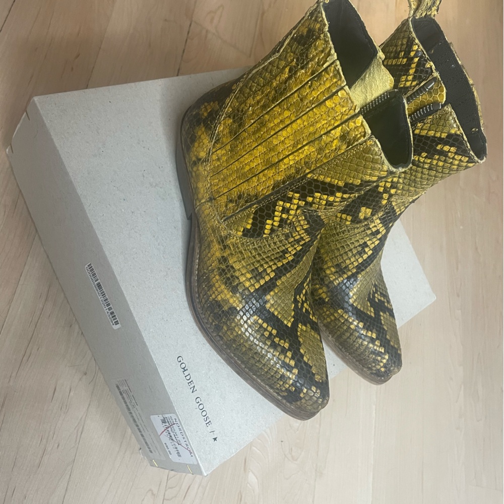 Golden goose python western boots